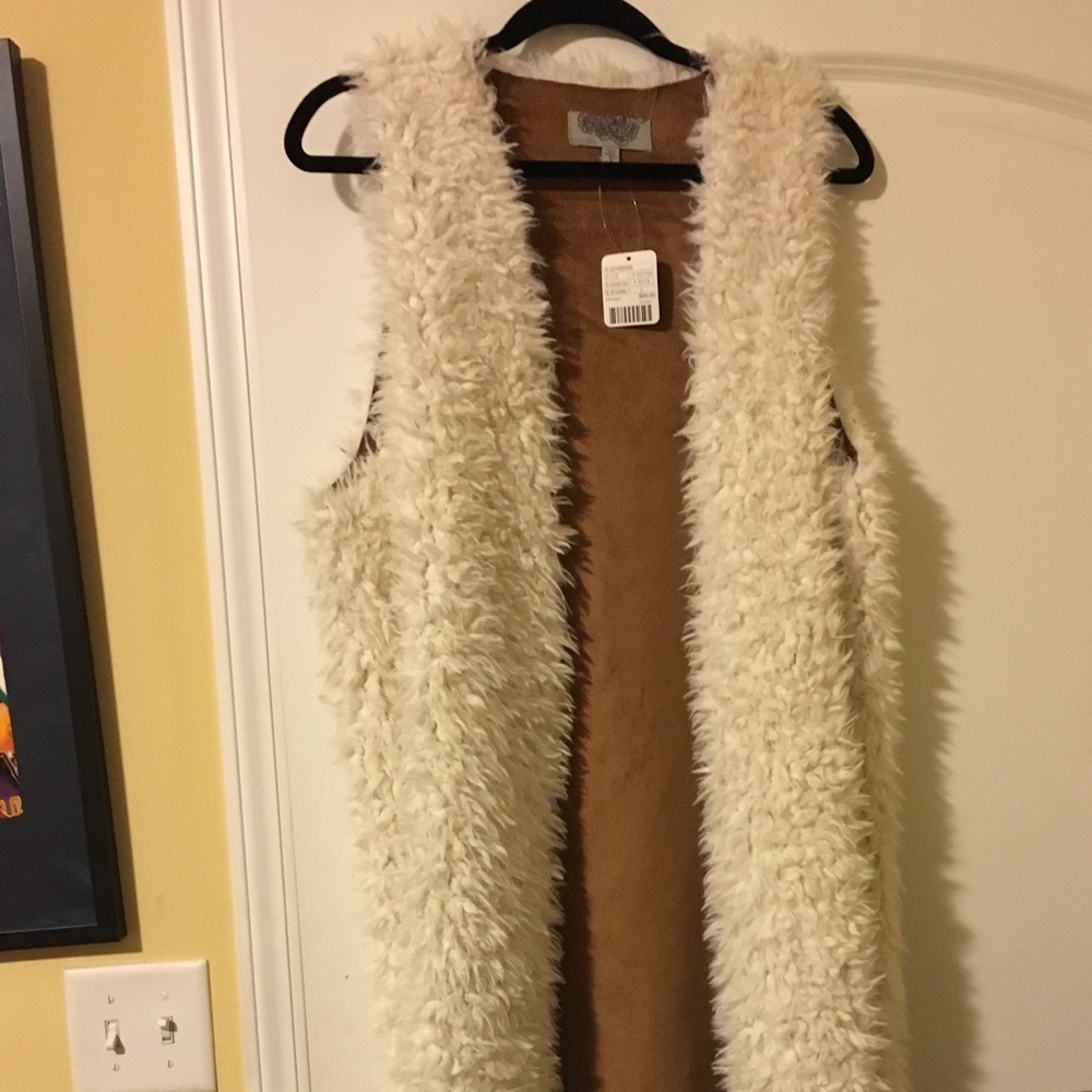 Long faux fur vest